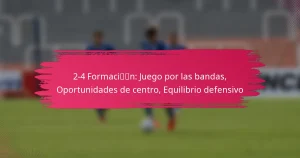 2-4 Formación: Juego por las bandas, Oportunidades de centro, Equilibrio defensivo